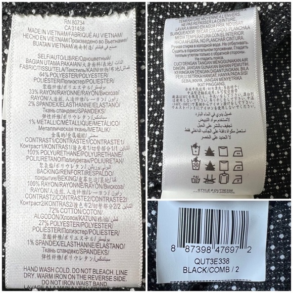 BCBGeneration Mini Skirt Faux Leather Trim Black White Rose Gold 2 QUT3E338 - Picture 5 of 14